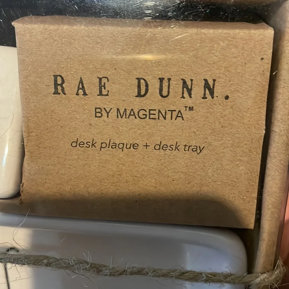 NWOT Rae Dunn desk plaque and desk tray